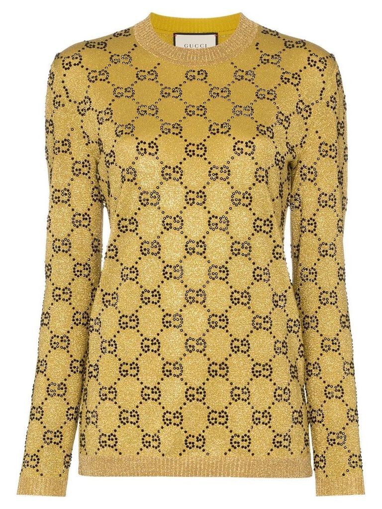 Gucci crystal GG wool blend jumper - GOLD