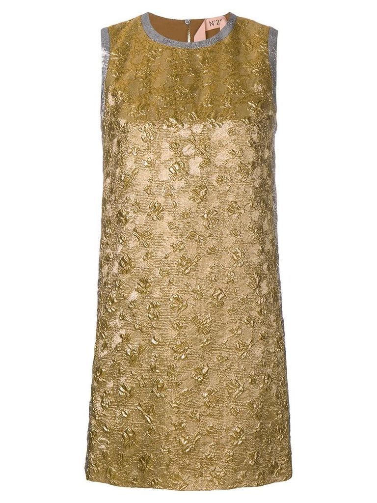Nº21 brocade sleeveless mini dress - Gold