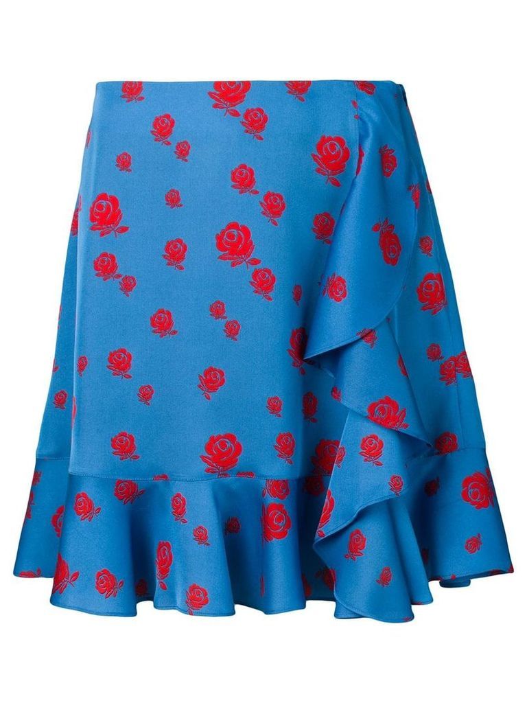 Kenzo floral print draped skirt - Blue