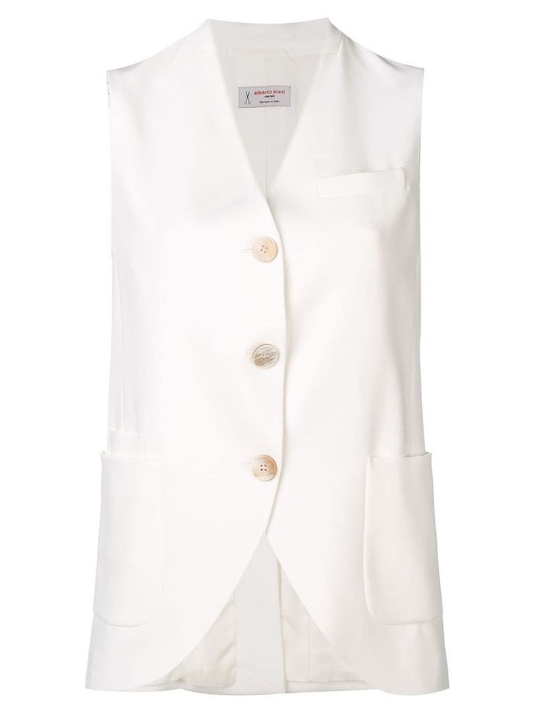 Alberto Biani button waistcoat - White
