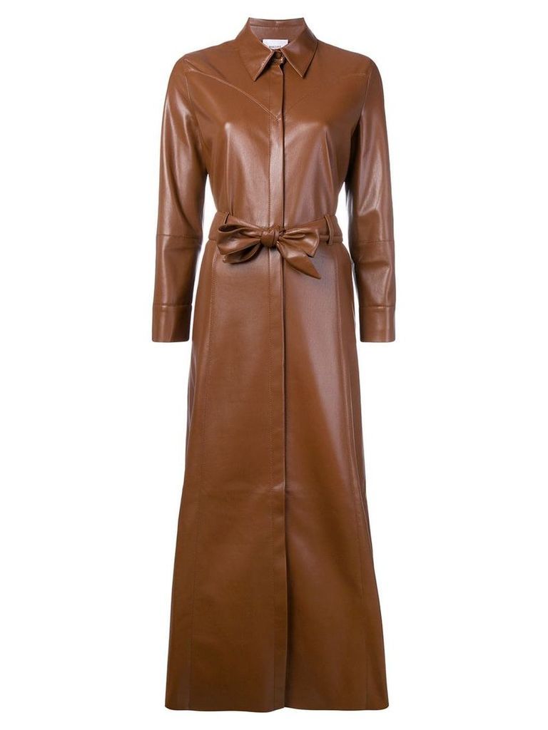 Nanushka waist-tied trench dress - Brown