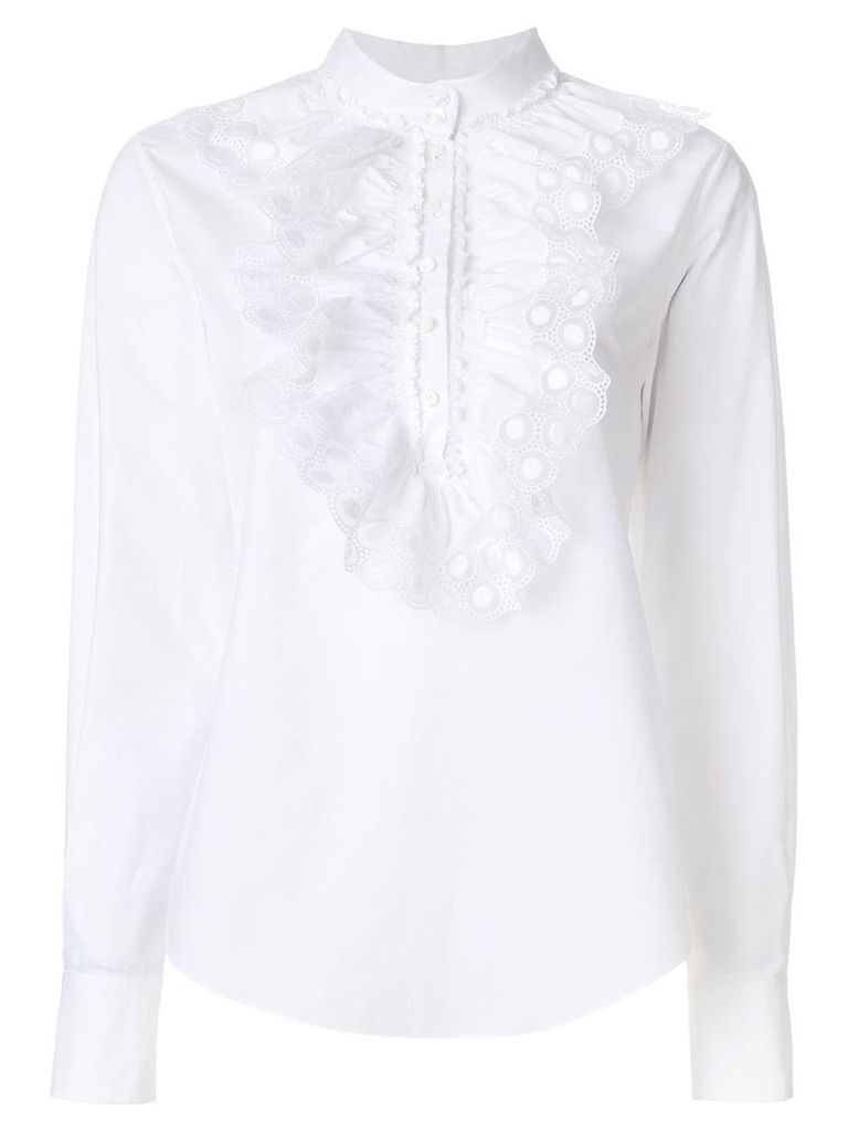 Chloé ruched crochet blouse - White