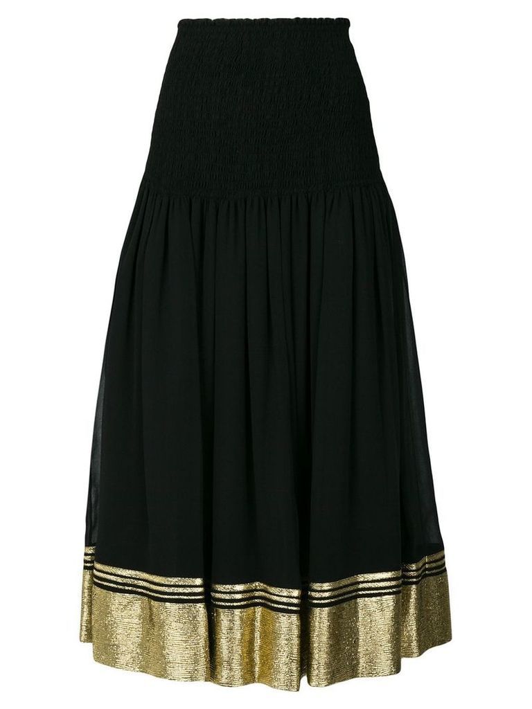 Chloé flared contrast trim skirt - Black