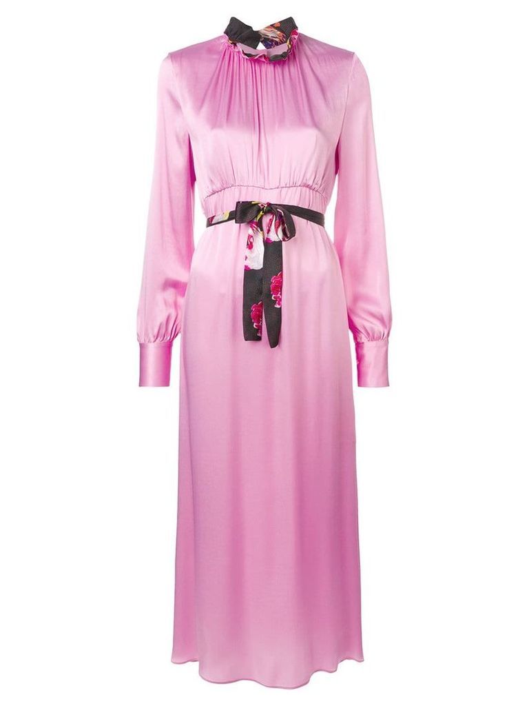 MSGM long sleeve ruffle-neck dress - Pink