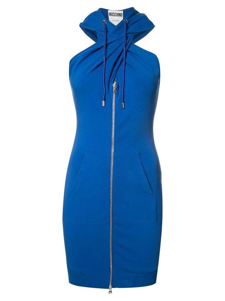 Moschino twist front hoodie dress - Blue