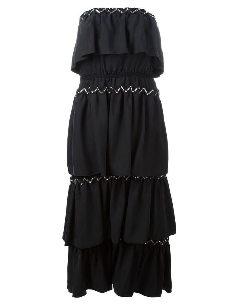 Sonia Rykiel strapless layered dress - Black