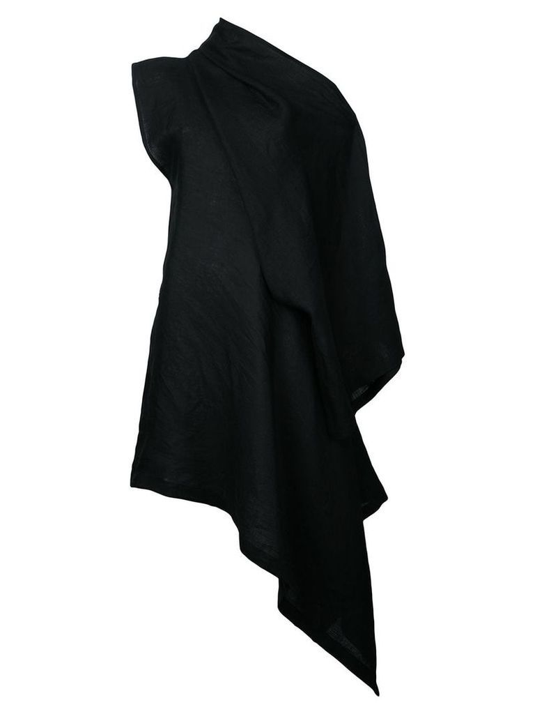 Yohji Yamamoto left off-shoulder dress - Black