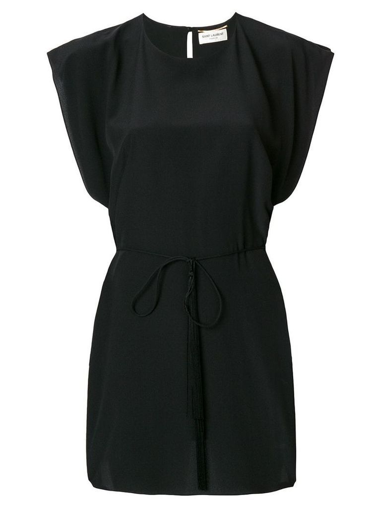 Saint Laurent tie waist mini dress - Black