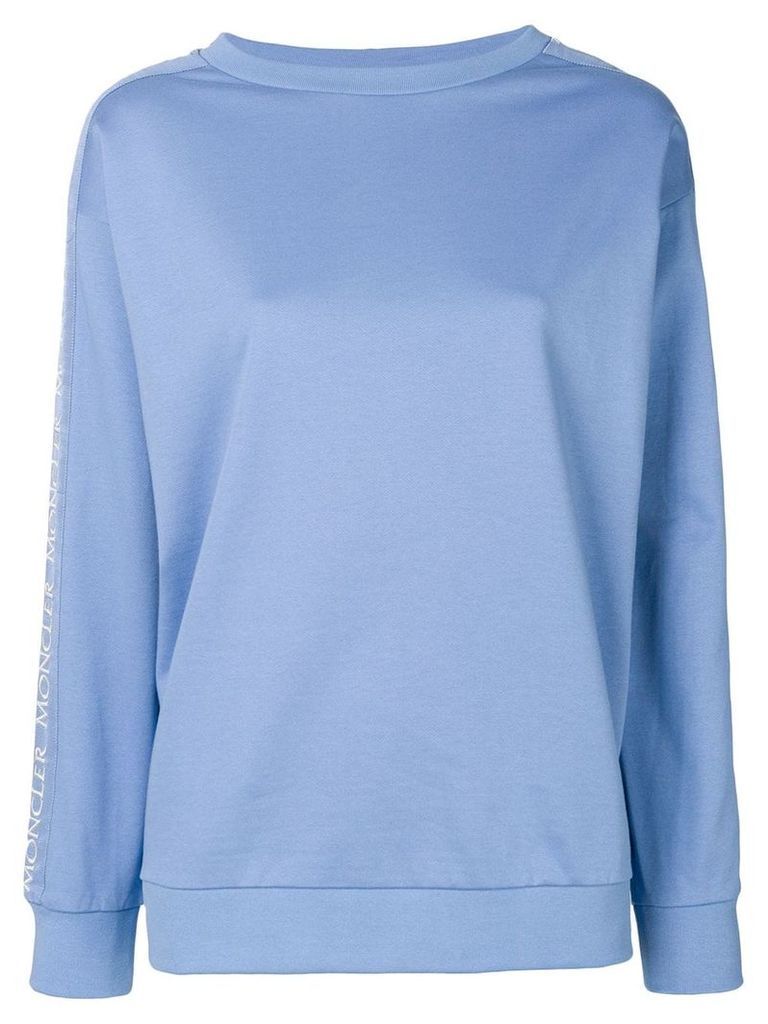 Moncler logo trim sweatshirt - Blue