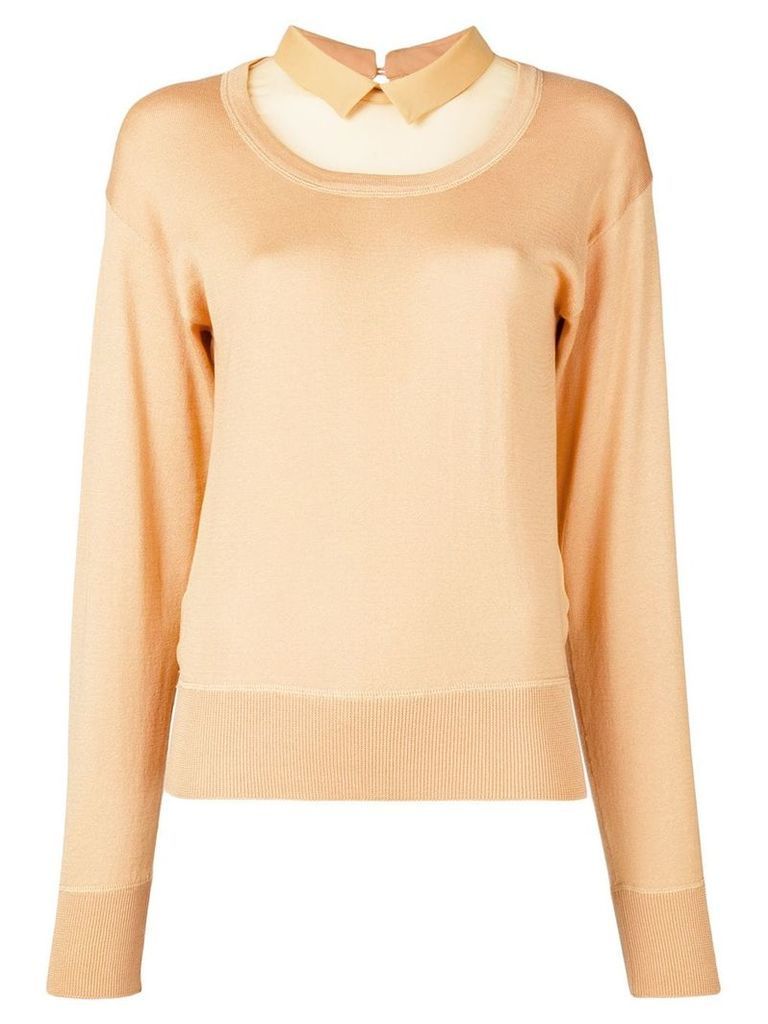 Nº21 sheer panel sweatshirt - Yellow