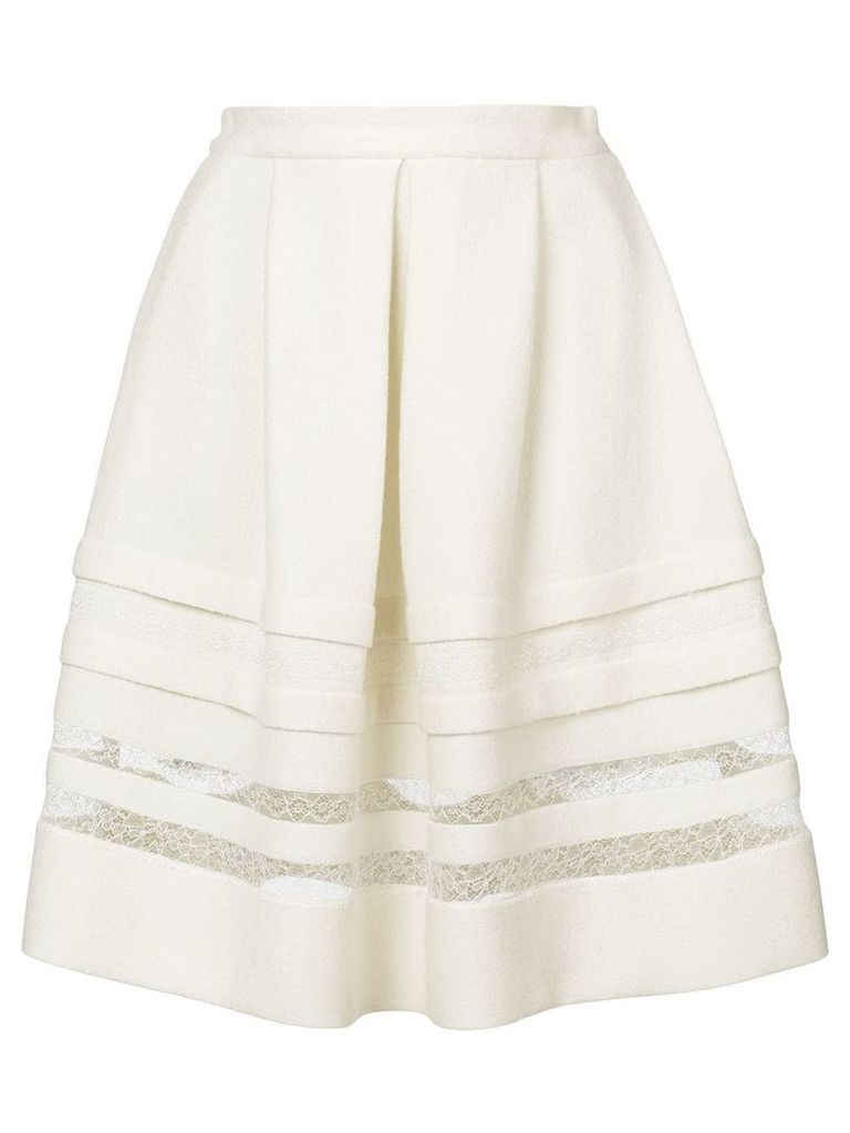 Ermanno Scervino lace detail full skirt - White