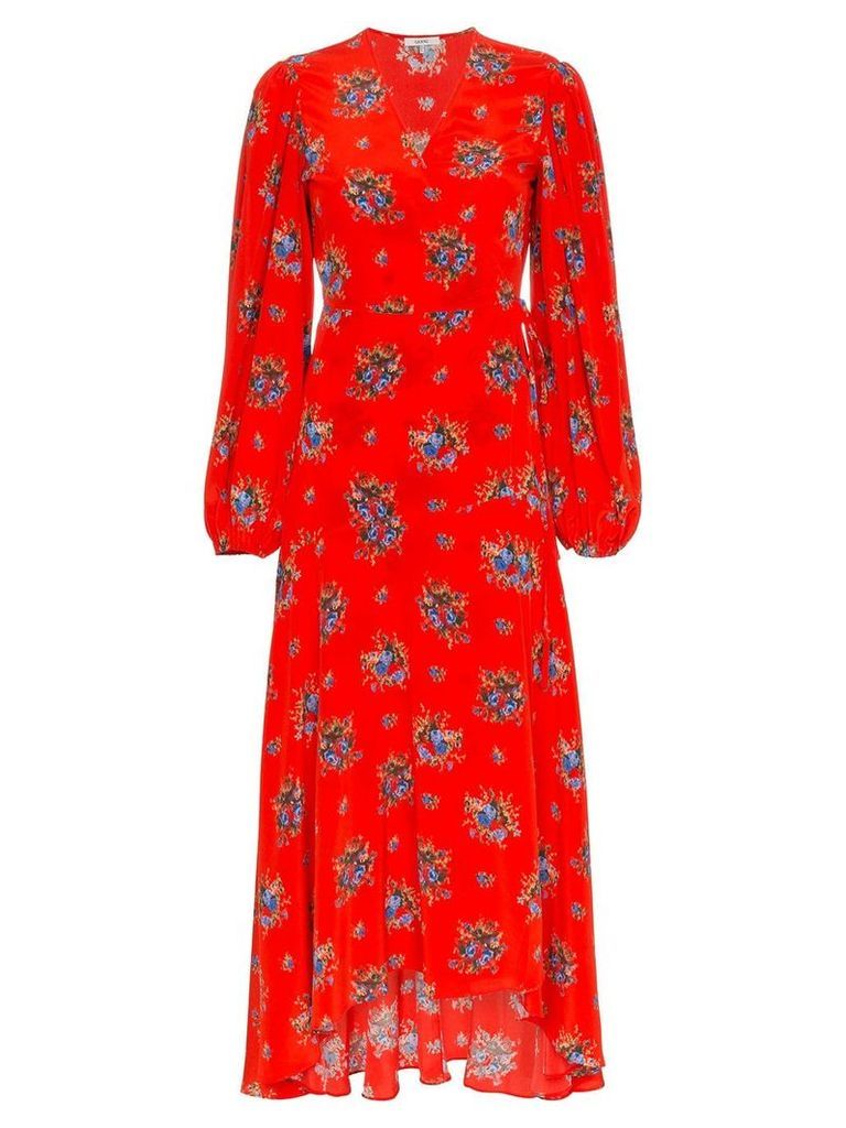 GANNI Kochhar Floral Maxi-Dress - Red
