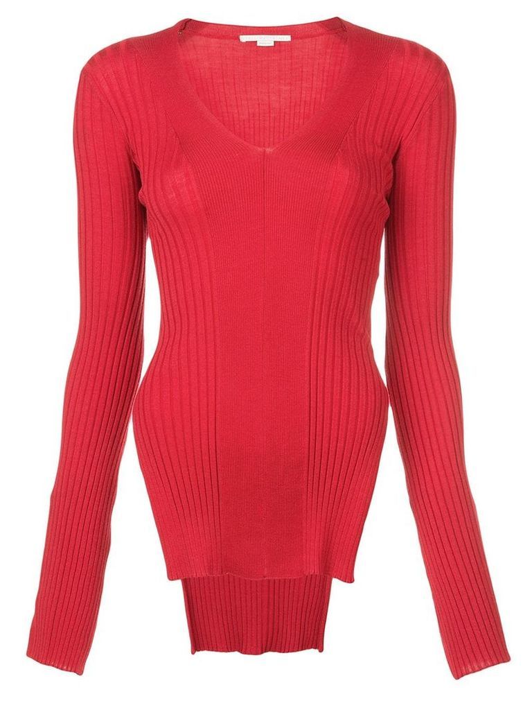 Stella McCartney ribbed knit side slit sweater - Red
