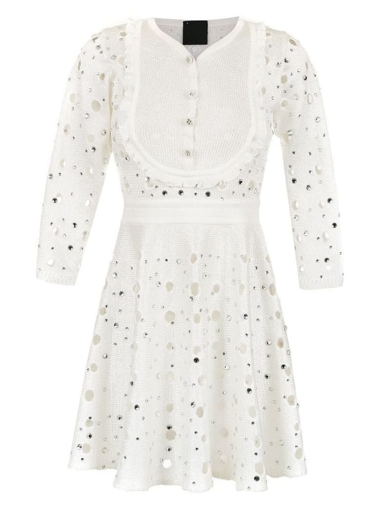 Andrea Bogosian apliqué knitted dress - White