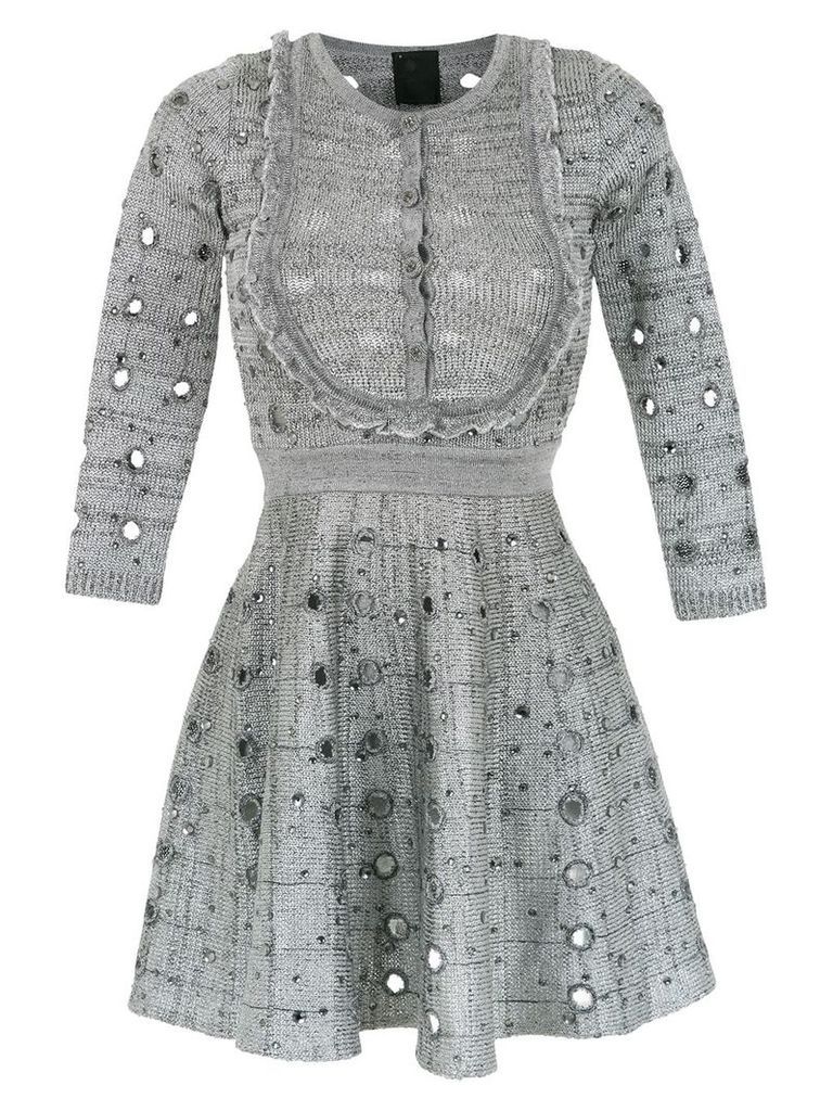 Andrea Bogosian knitted apliqué dress - Grey