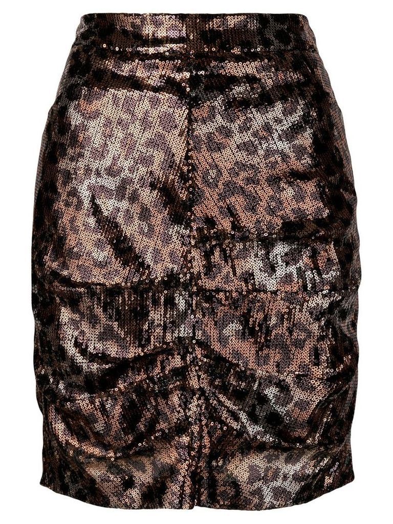 MSGM sequin leopard skirt - GOLD