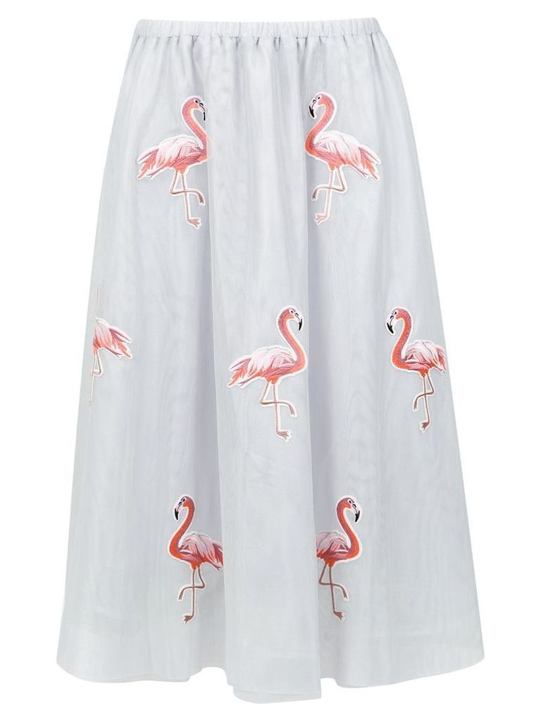 Olympiah flamingo patches tulle skirt - Grey