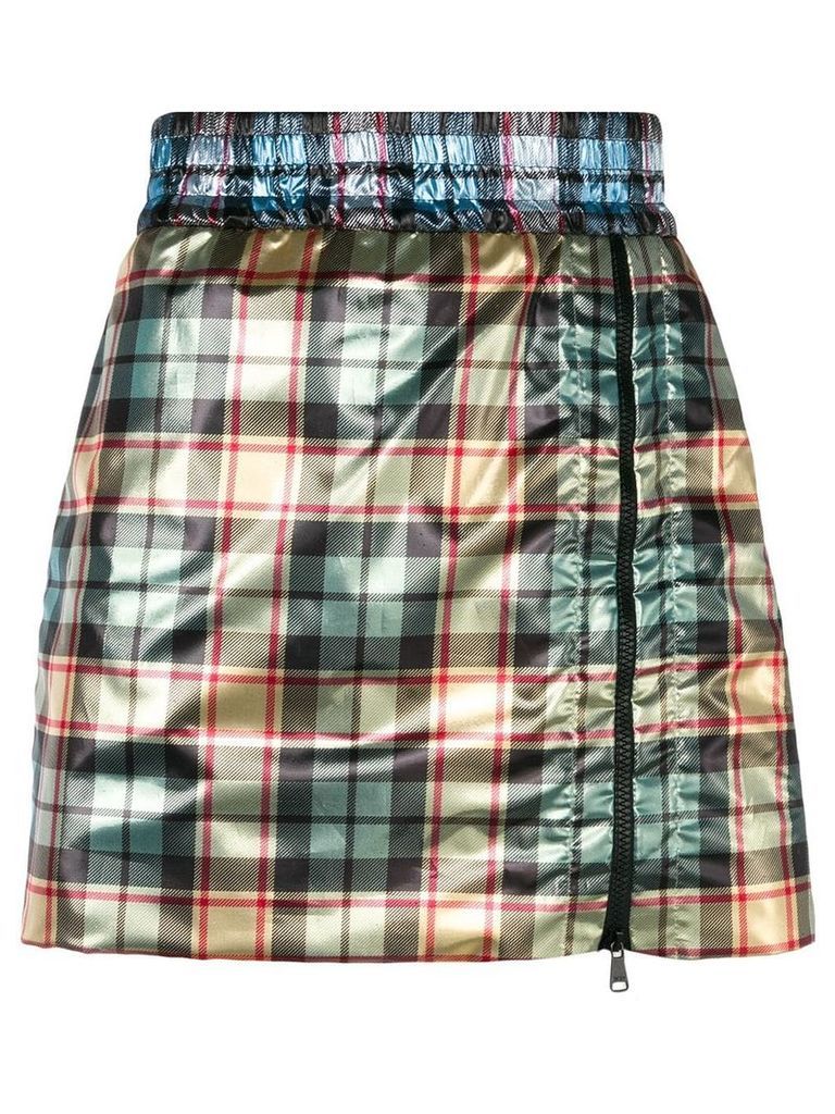 N°21 Shiny mini skirt with zip - Green