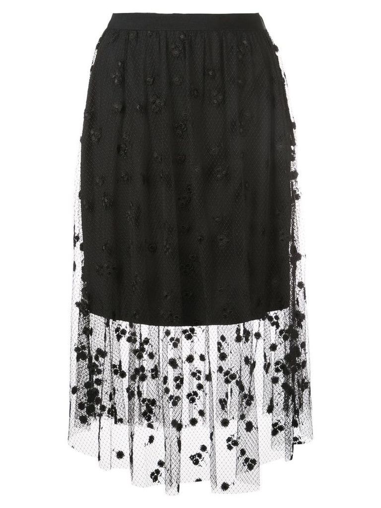Josie Natori embroidered skirt - Black