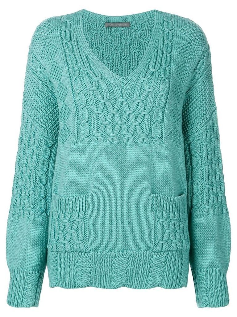 Alberta Ferretti chunky knit jumper - Blue
