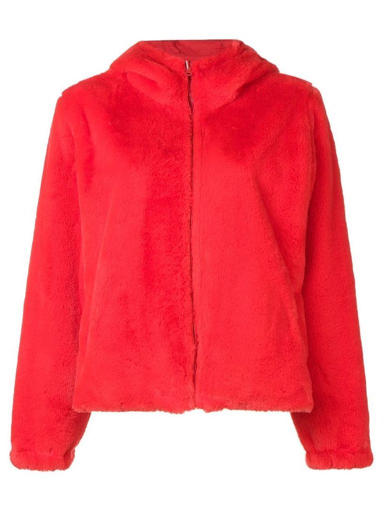 P.A.R.O.S.H. faux fur hooded jacket - ORANGE