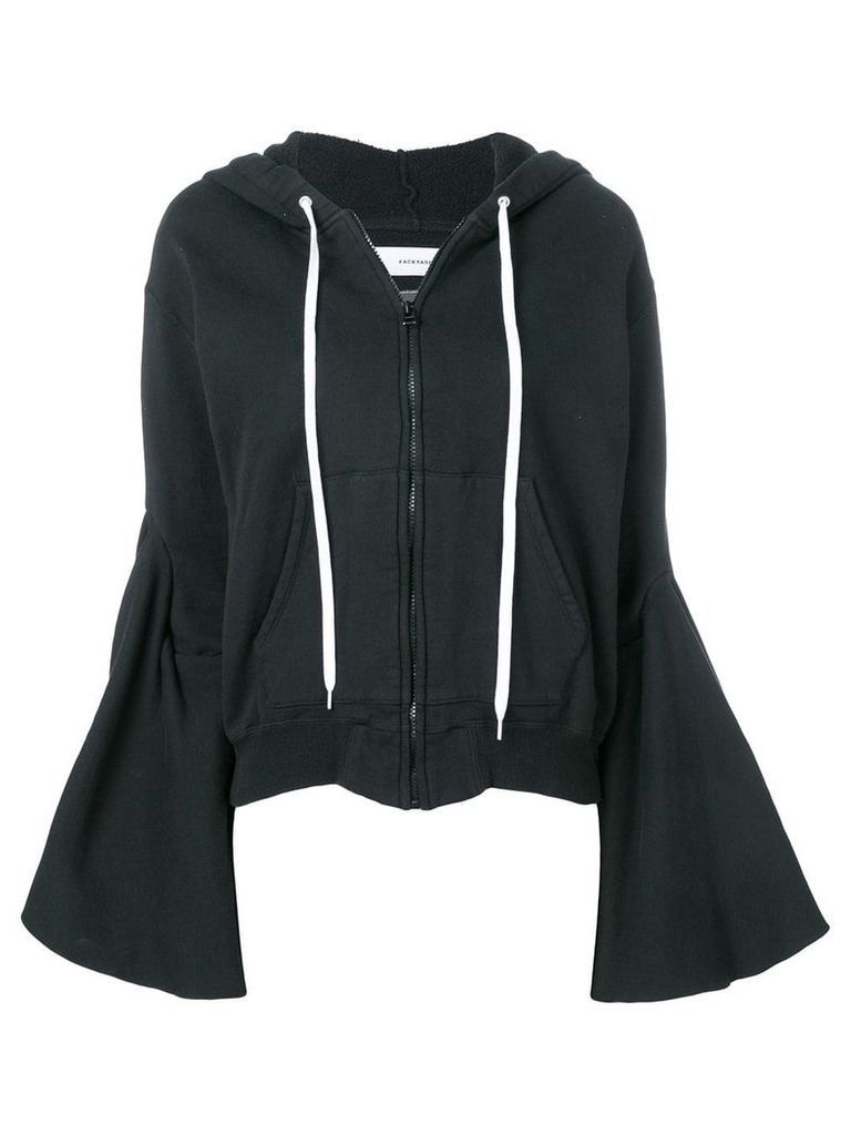 Facetasm flared sleeve zip hoodie - Black
