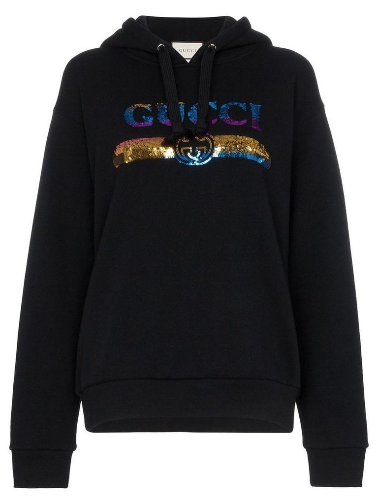 Gucci sequin logo hoodie - Black