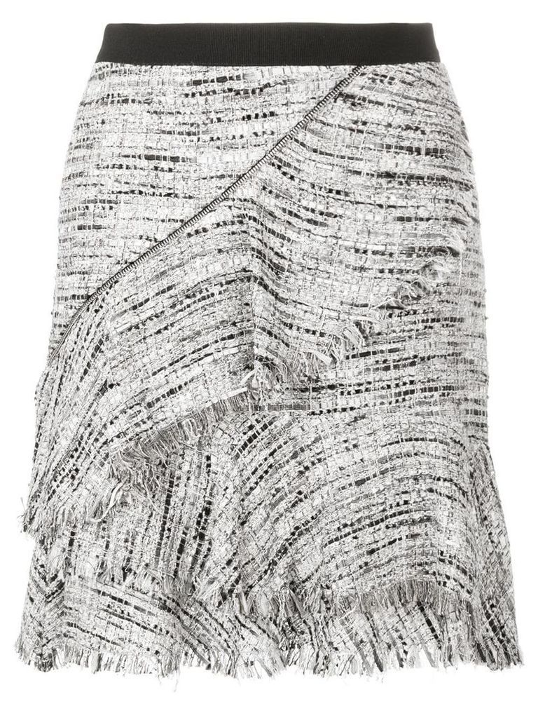 Karl Lagerfeld Boucle Skirt W/Ruffles - Grey