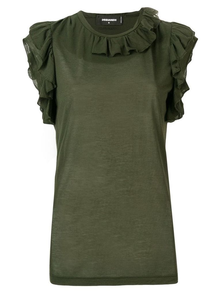 Dsquared2 frill trim sleeveless top - Green