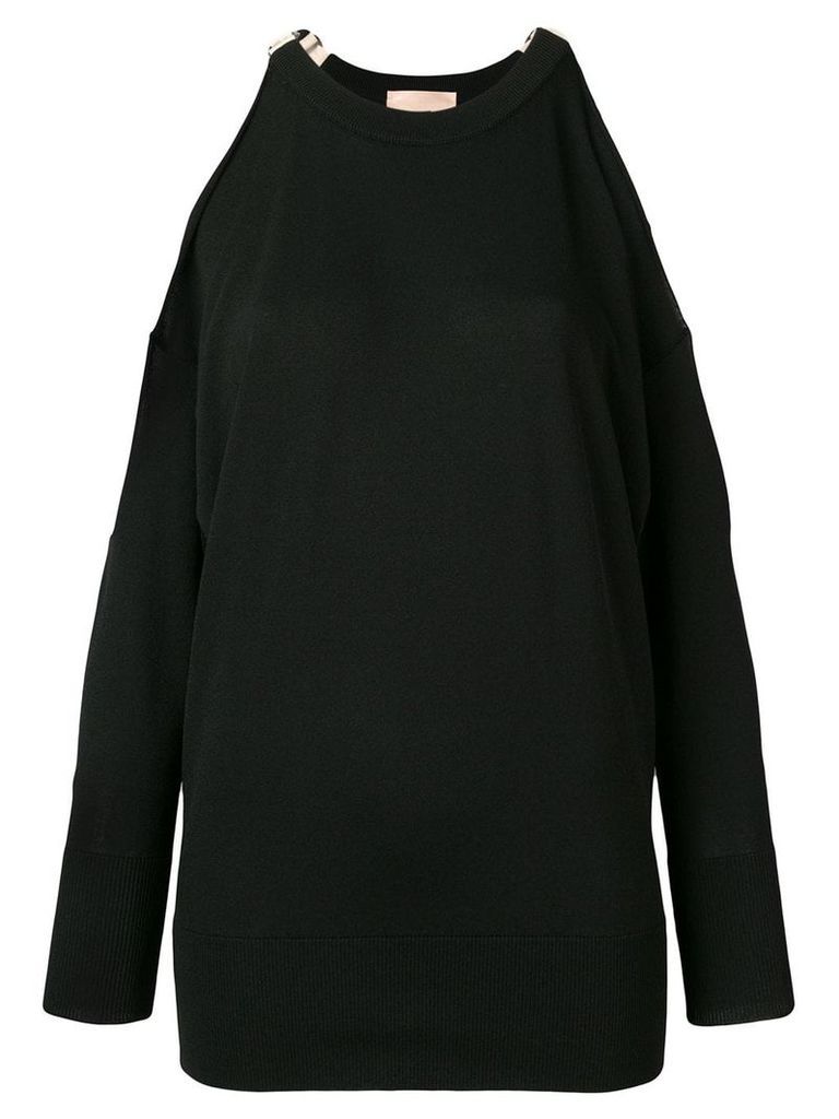 Erika Cavallini Dolores cut-out shoulder sweater - Black