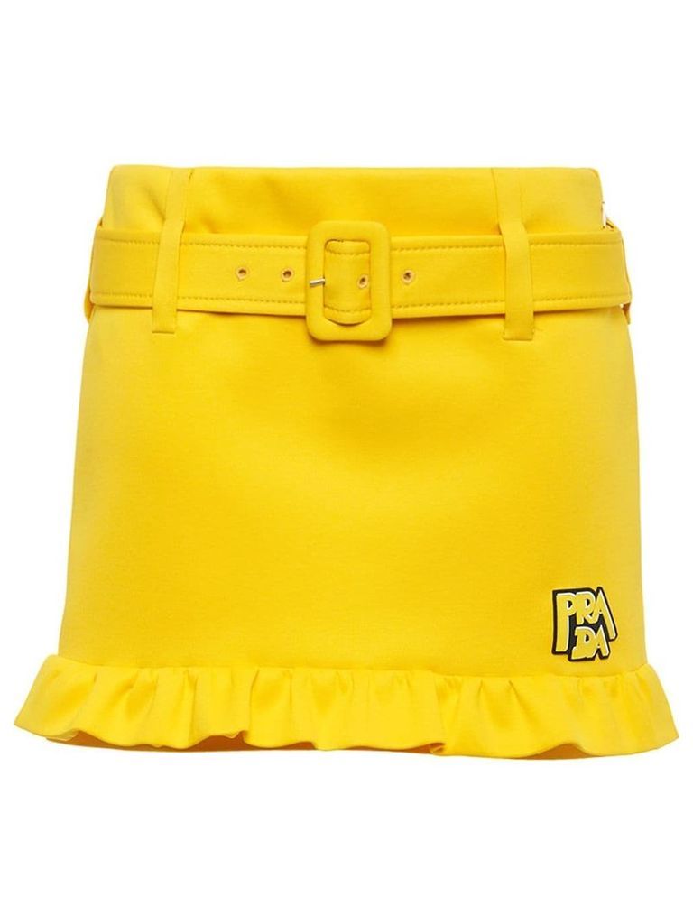 Prada belted short skirt - Yellow