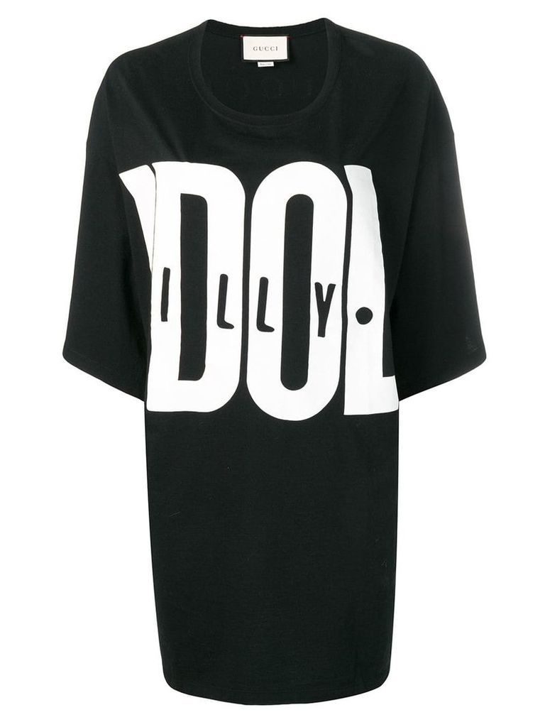 Gucci logo print long T-shirt - Black