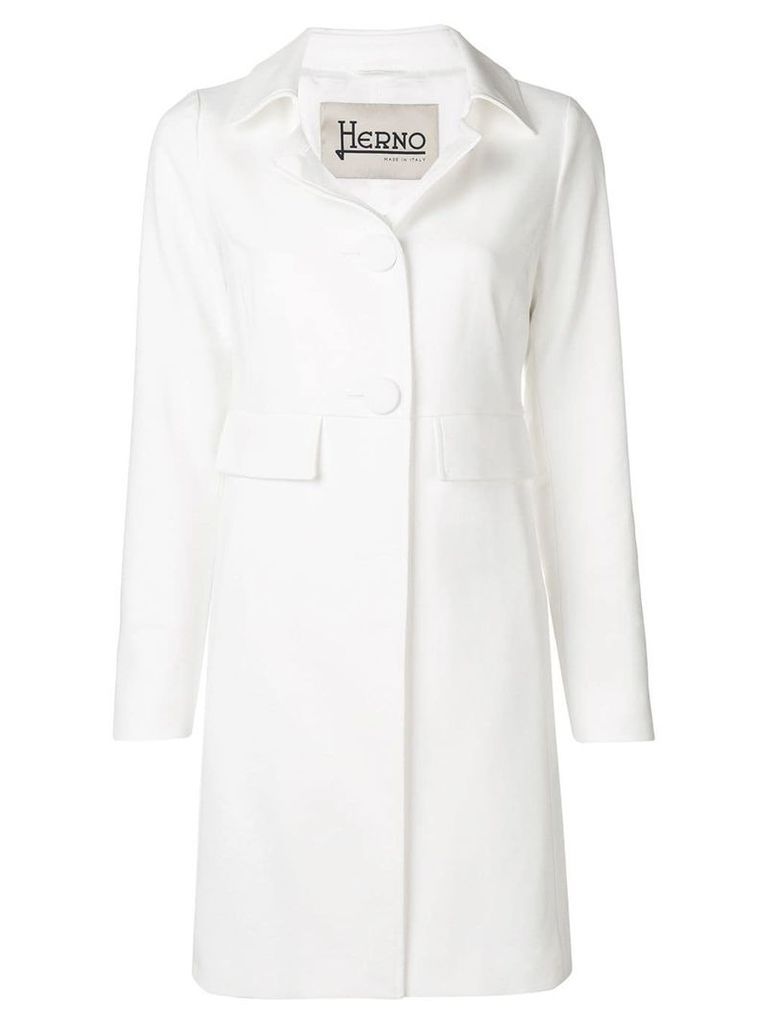 Herno fitted single-breasted coat - White