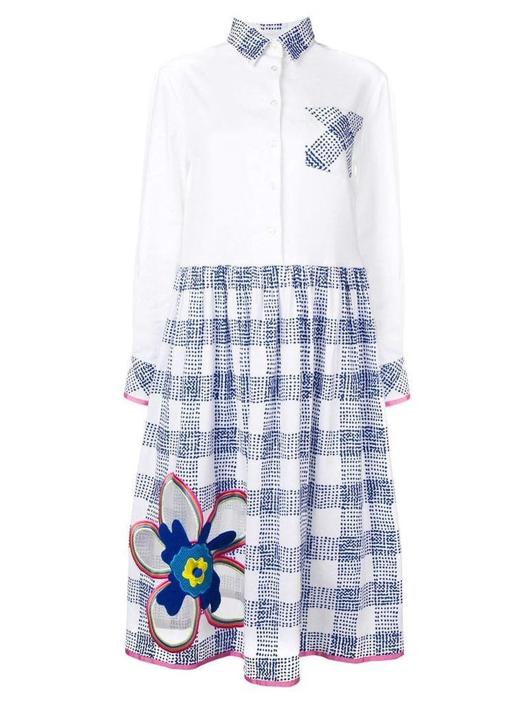 Mira Mikati flower embroidered shirt dress - White