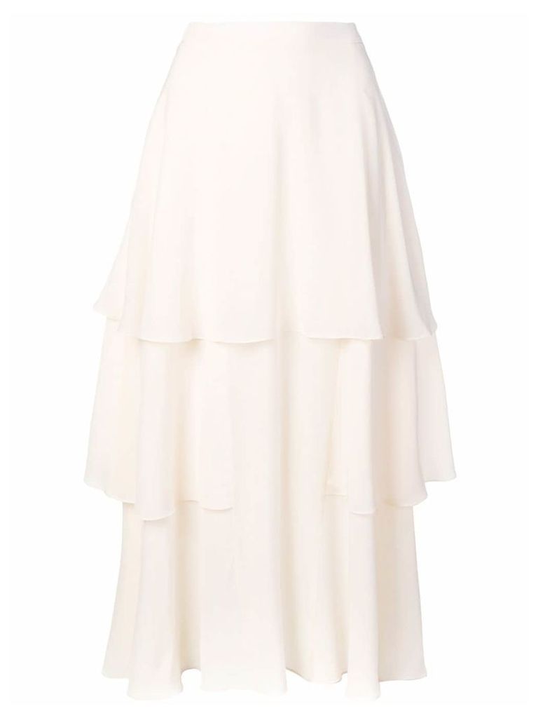 Stella McCartney soft frill tiered skirt - White