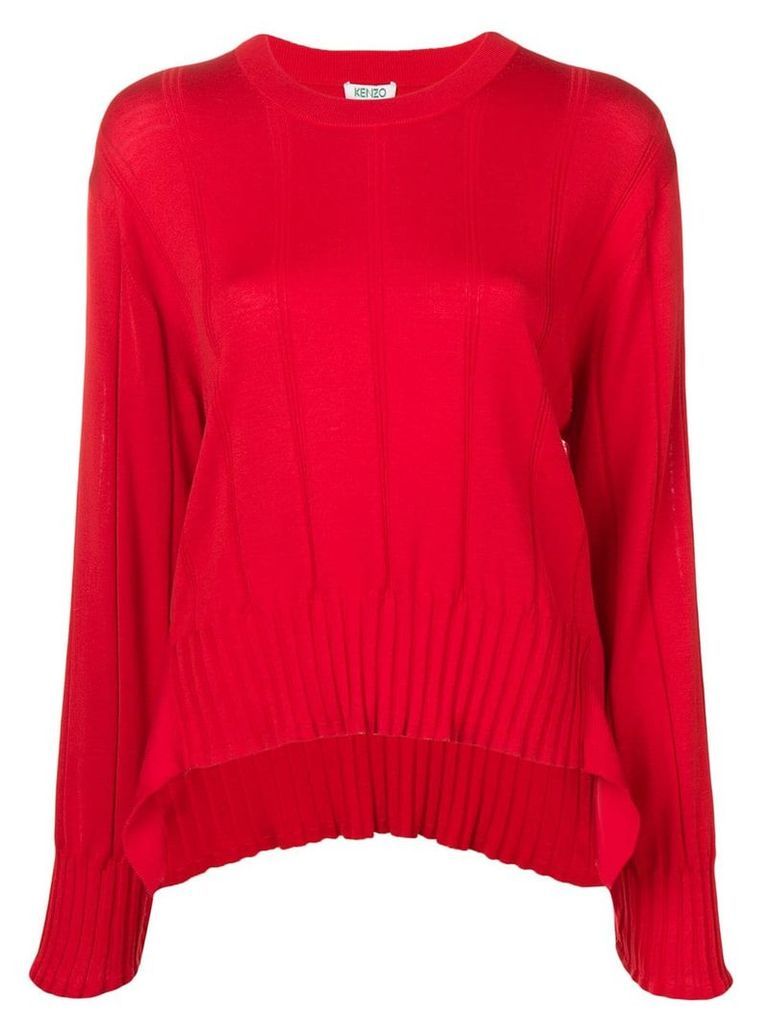 Kenzo pleated knit jumper - Red