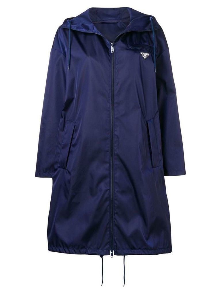 Prada logo raincoat - Blue