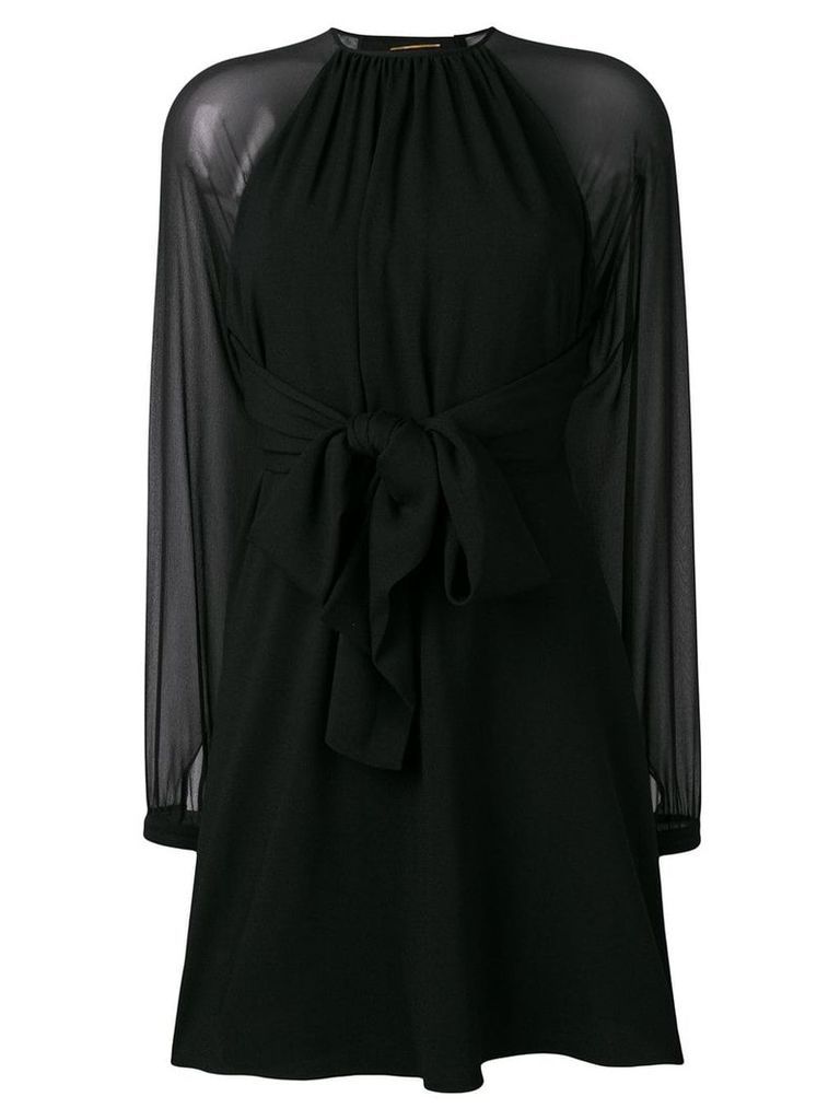 Saint Laurent sheer sleeve dress - Black