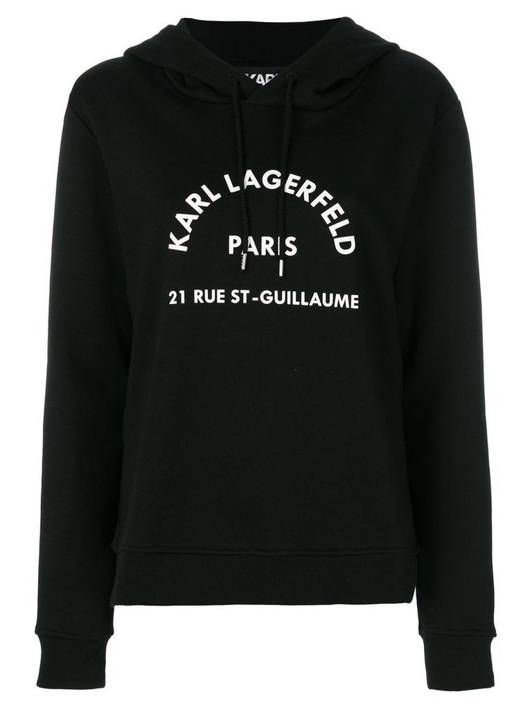 Karl Lagerfeld logo print hoodie - Black