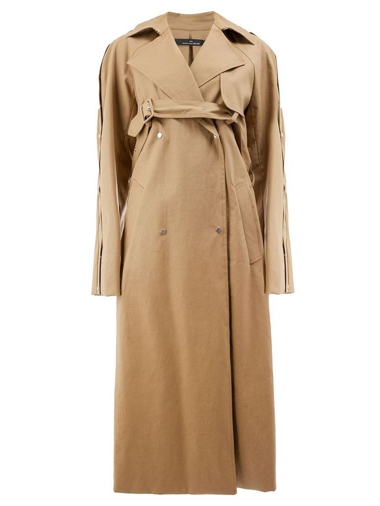 Rokh belted double-breasted trench coat - Brown