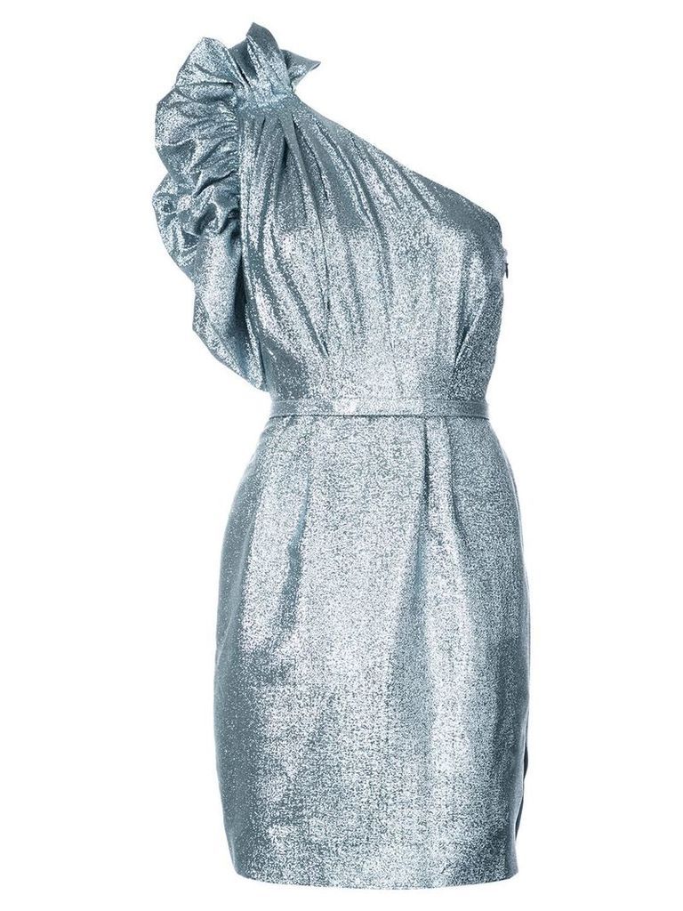 Stella McCartney one-shoulder belted dress - Metallic