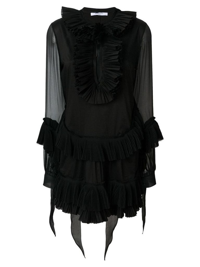 Givenchy pleated A-line short dress - Black
