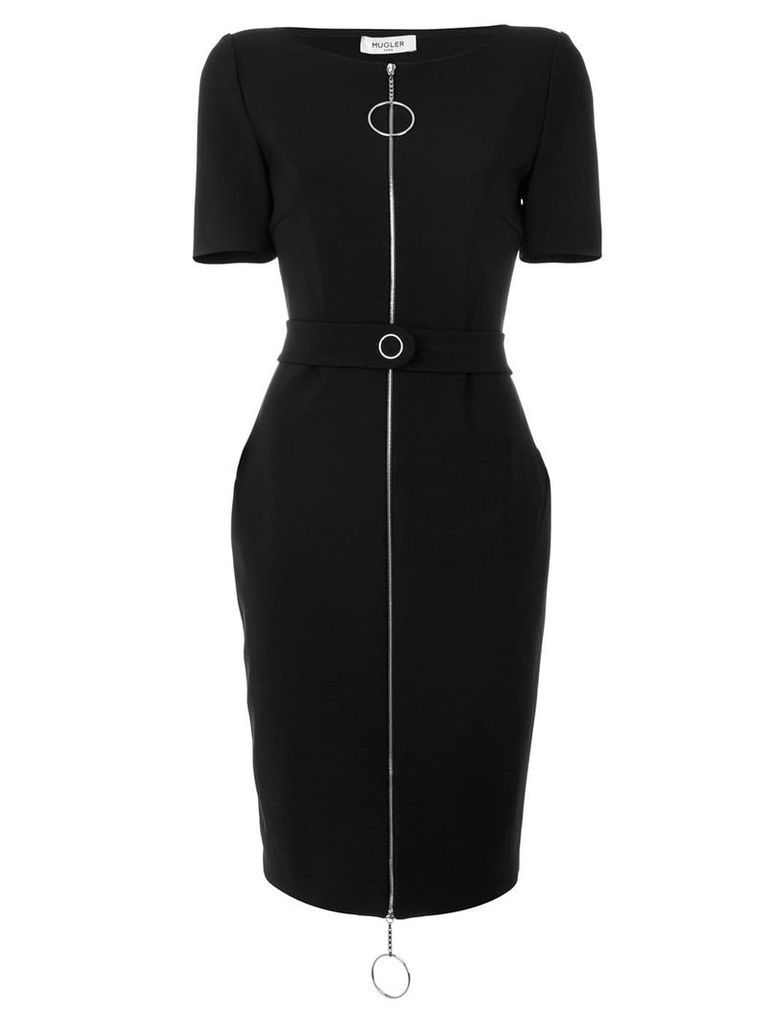 Mugler front zip dress - Black