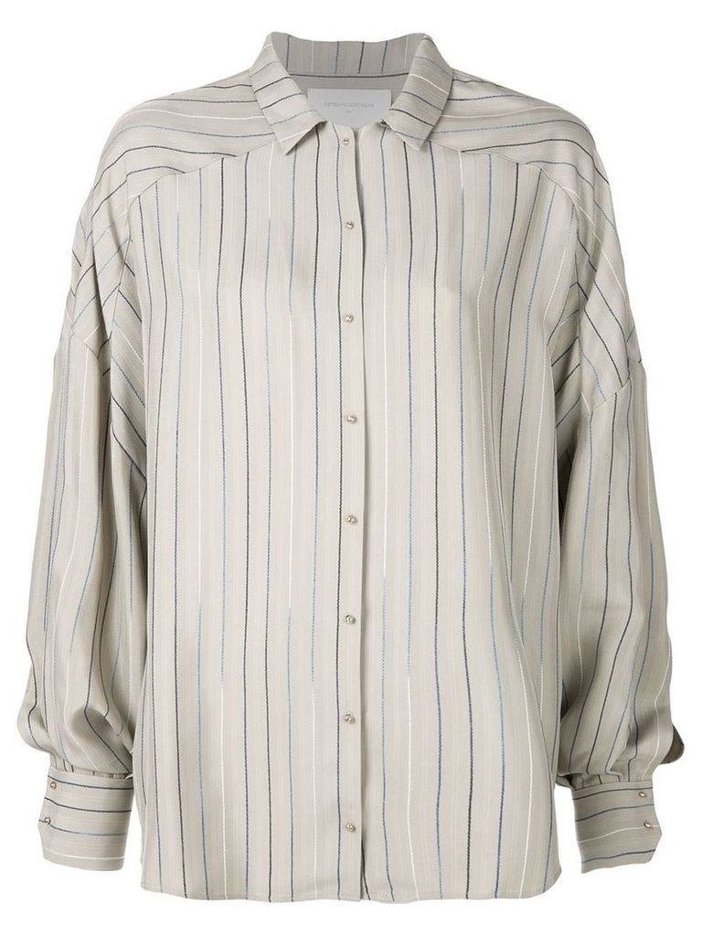 Esteban Cortazar striped pattern loose shirt - NEUTRALS