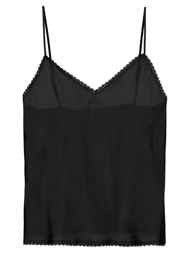 Lee Mathews V-neck cami top with lace - Black