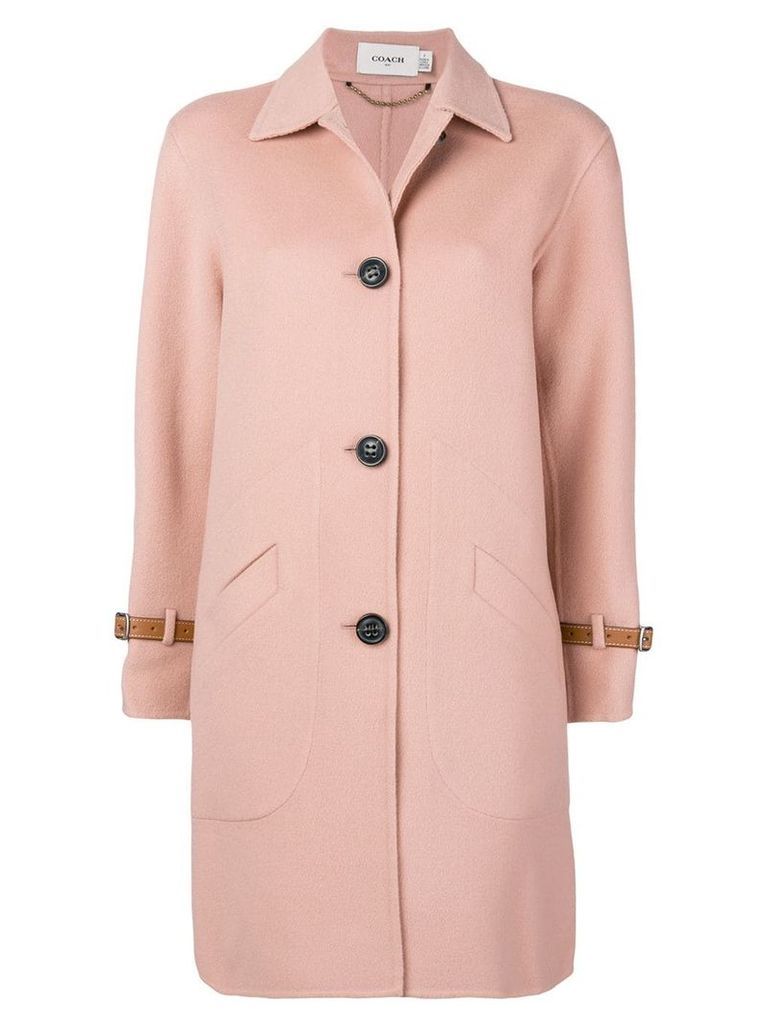 Coach single breasted coat - Pink