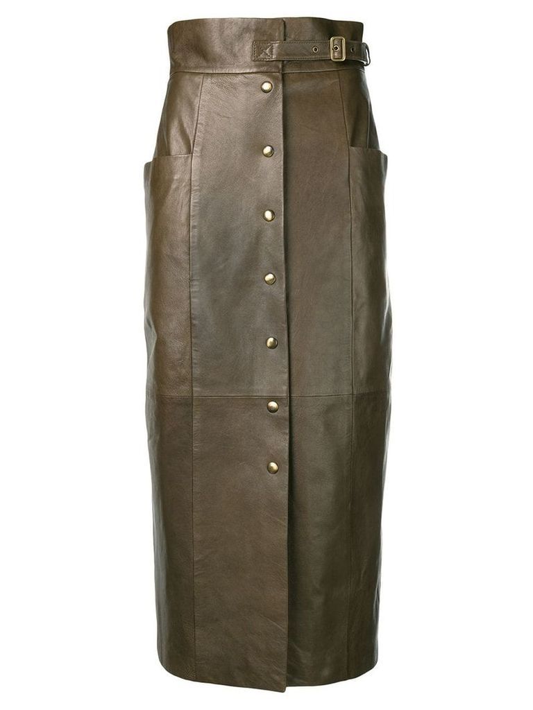 Alberta Ferretti button-up midi skirt - Brown
