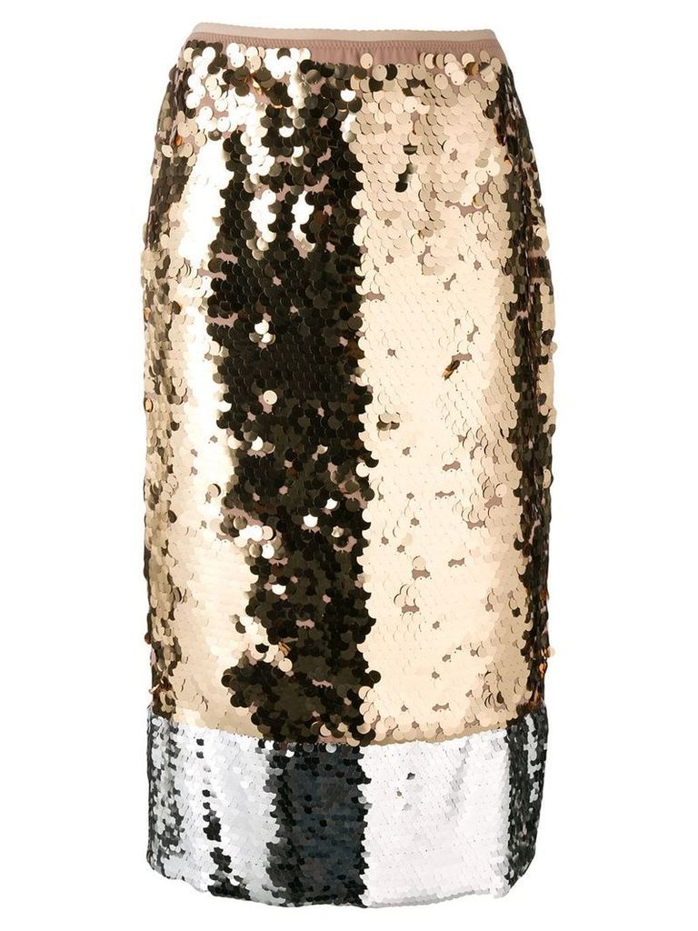 Nº21 sequinned midi skirt - Metallic