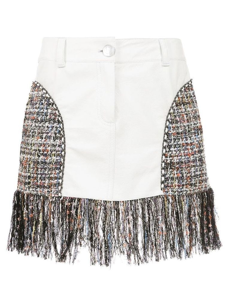 Andrea Bogosian short skirt with fringes - White