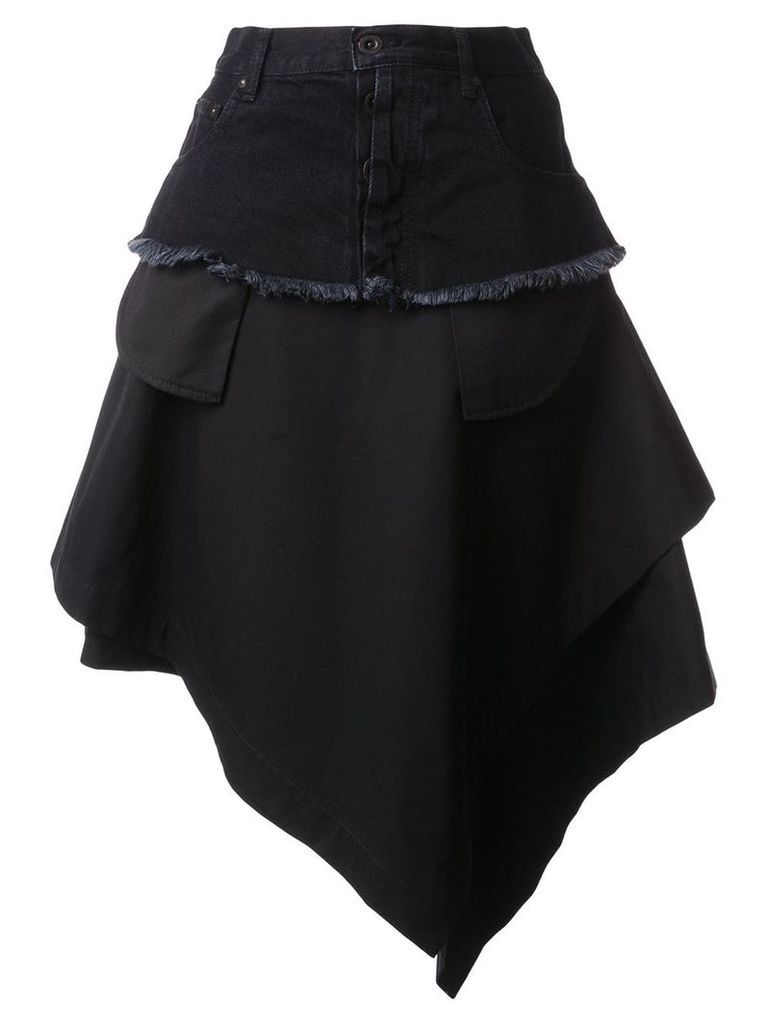 Unravel Project asymmetric loose skirt - Black